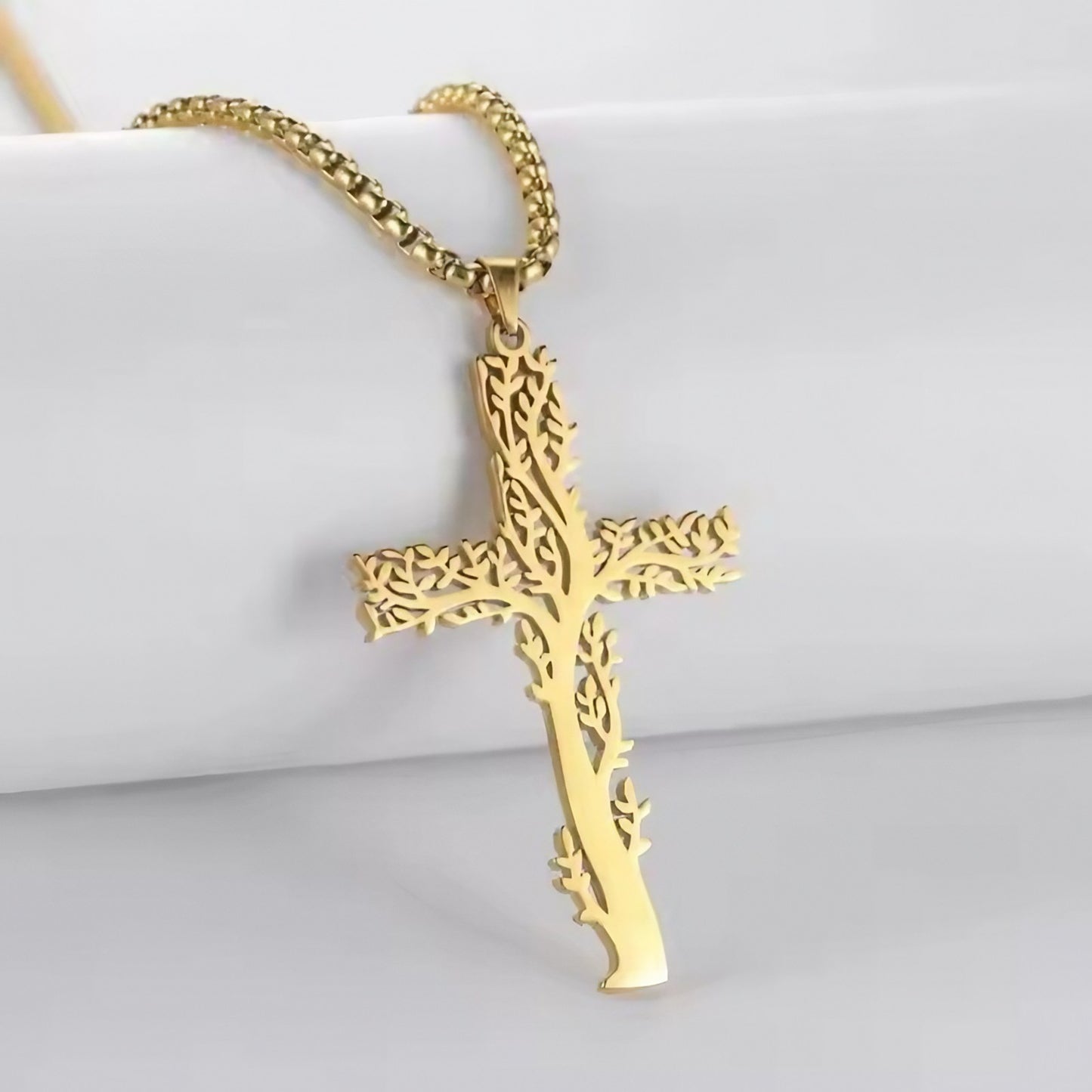 XSpiritual™ - Herren-Halskette „Vitalis Cross“ aus Edelstahl