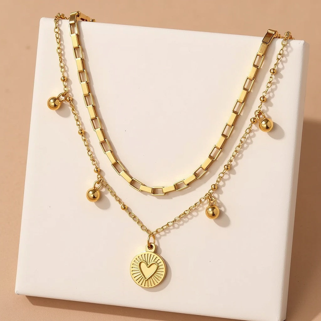 XSpiritual™ - Collana con "Cuore" e Doppia Catena